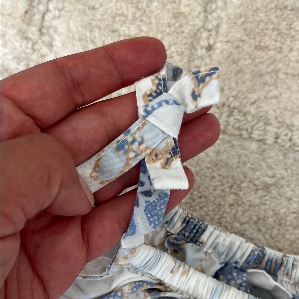GAP Kids Floral Tank Top in Blue and Tan - Picture 3 of 7